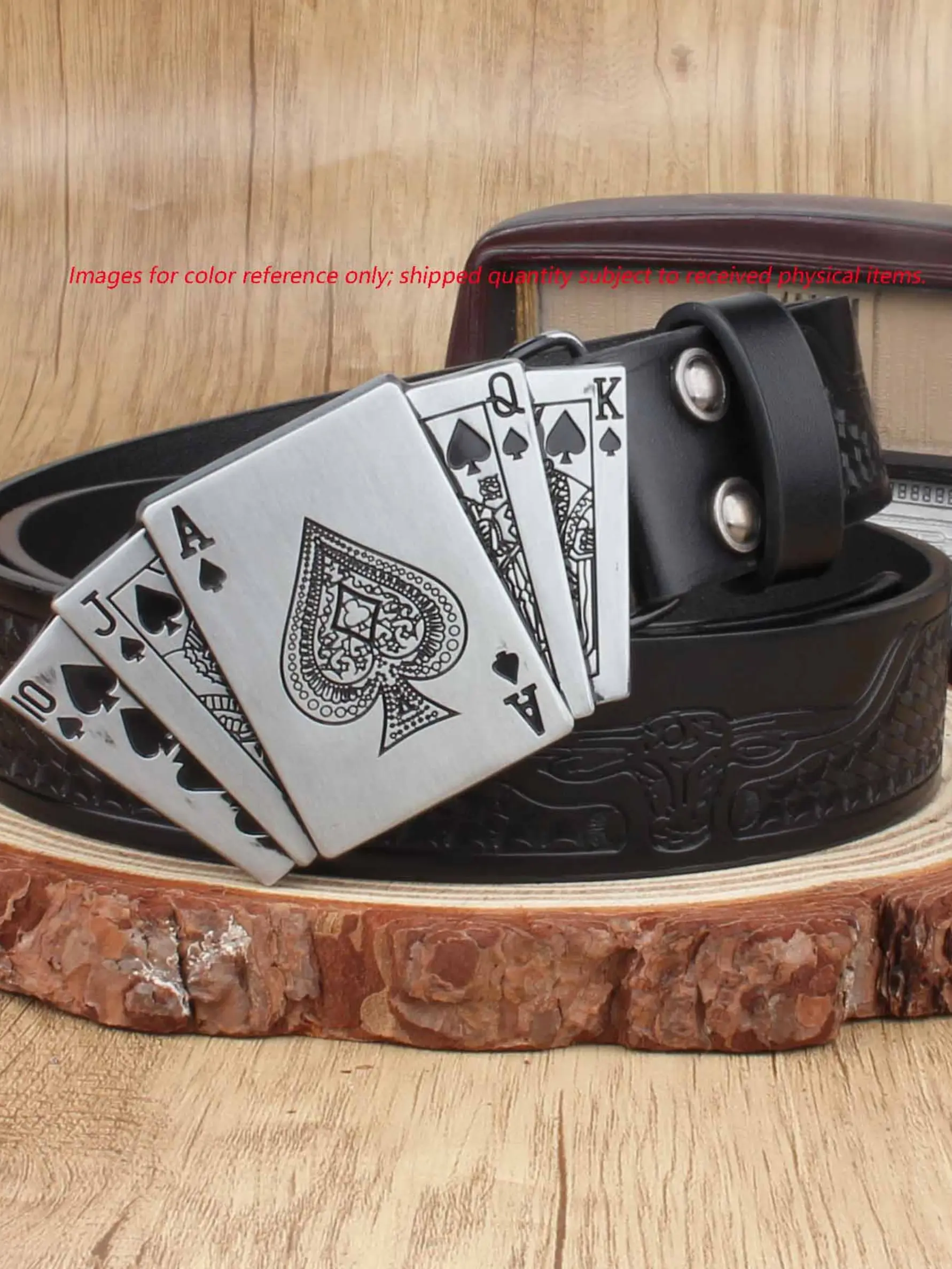 1pc Trendy Fashion Ace Buckle Retro Belt, Casual All-Season Artificial Belt, Stylish Waistband for Men & Women