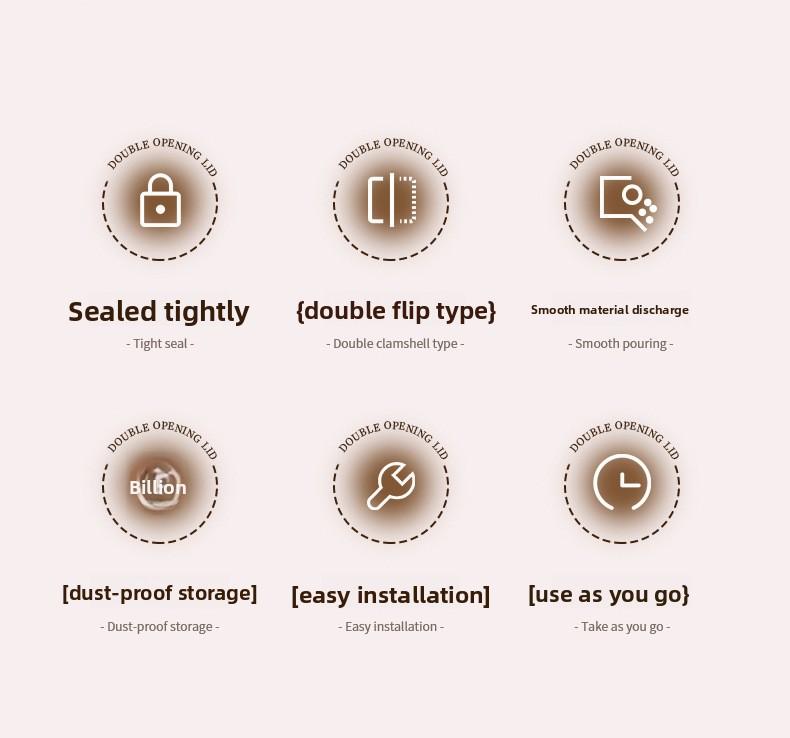 FaSoLa Kitchen Double-Opening Spout Moisture-Proof Sealing Lid for Oatmeal and Flour, Food Preservation Sealing Cover for Bagged Foods