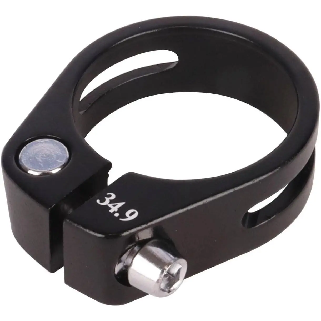 Aluminum Alloy Bicycle Seatpost Clamp, 34.9mm/31.8mm Round Shape for MTB Road Bike, Black