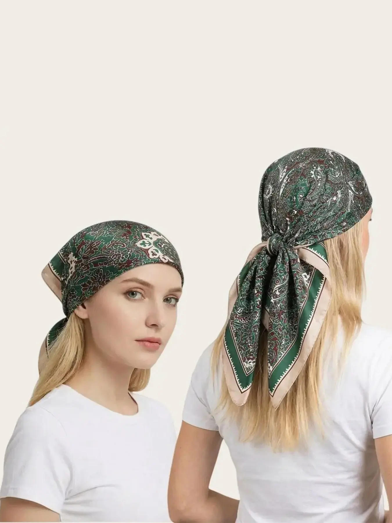 Vintage Paisley Silk Scarf, Boho Style Triangle Headscarf, Versatile Accessory for Hairband, Necktie, Bag Strap, All Seasons