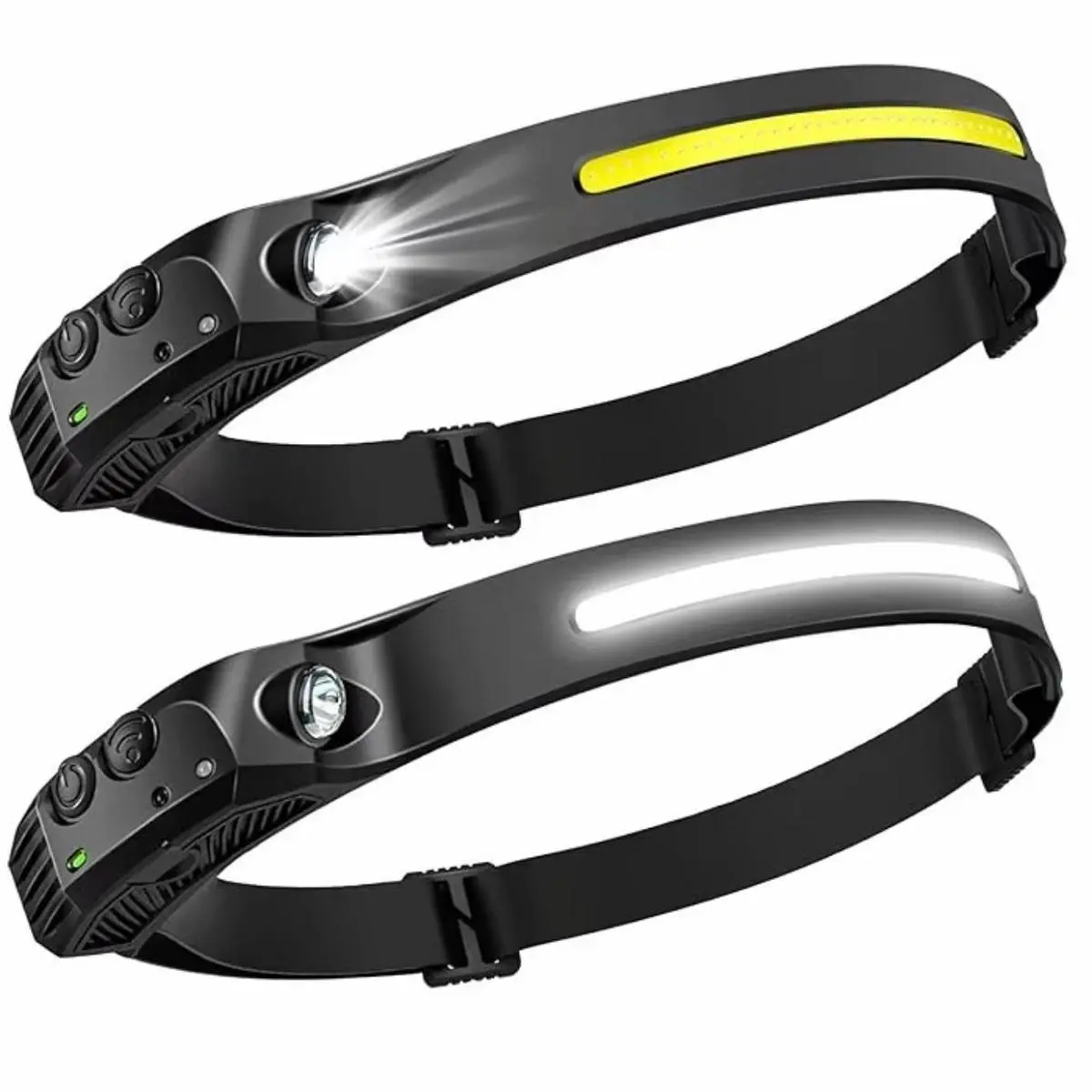 Unisex Rechargeable LED Headlamp - 230° Widebeam Safety, Motion Sensor, 5 Modes (Strobe/SOS), Adjustable Forehead Strap, IPX4 Rated, 0.14 Lb, Ideal for Hiking, Hard Hats, All-Season Outdoor Gear