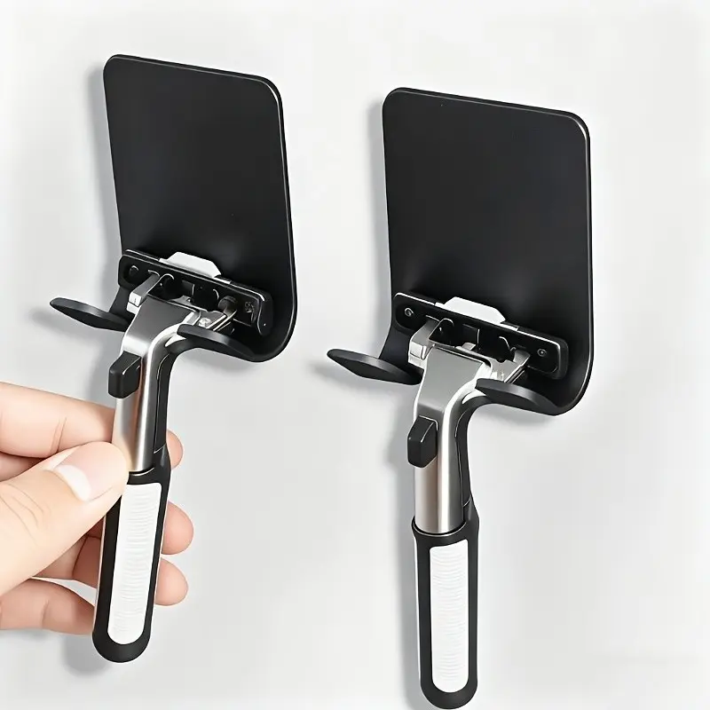 2-Pack Wall-Mounted Razor Holder, Stylish Bathroom Storage Rack, Durable Plastic Material, Ideal Gift for Men and Families
