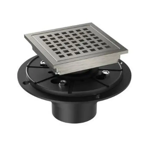 Rectangular Shower Floor Drain,Stainless Steel Brushed Finish Floor Drain with Matte Oil Seal & ABS Fixing Kit, Rust-Proof Square Drain Cover