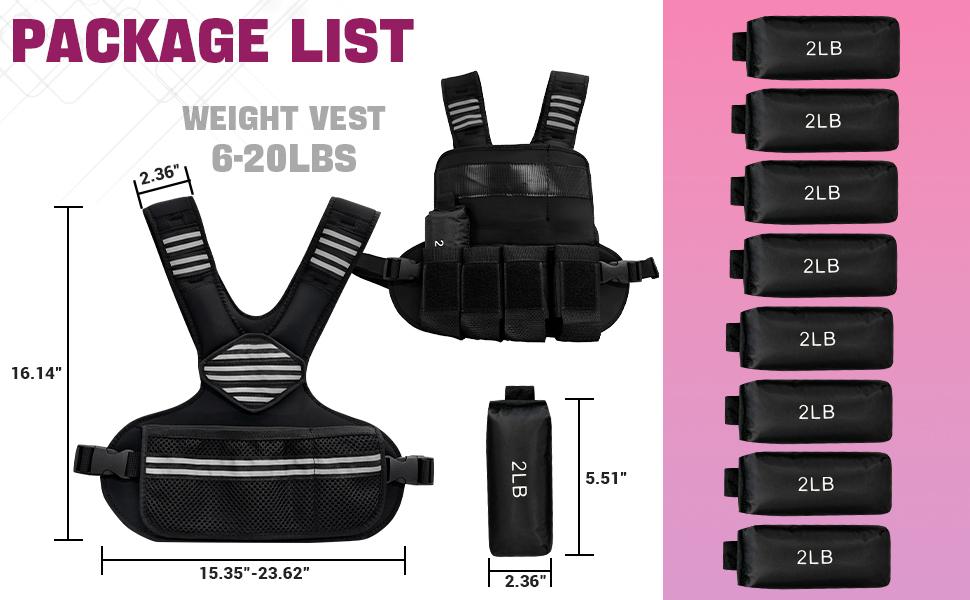 Adjustable Weighted Vest Women, 4-10 Lb/6-20 Lb Weight Vest with Ironsand Weights and DIY Zone for Walking, Jogging and Strength Training
