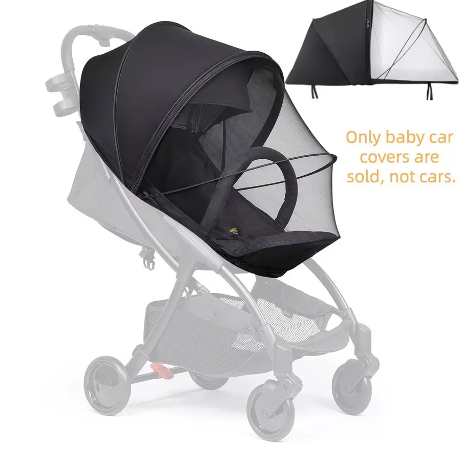 Baby Stroller Sunshade, Car Seat Mosquito Guard, 2-In-1 Baby Stroller Cover, UV Protection, Double Zippers, Suitable for Baby Car Seats