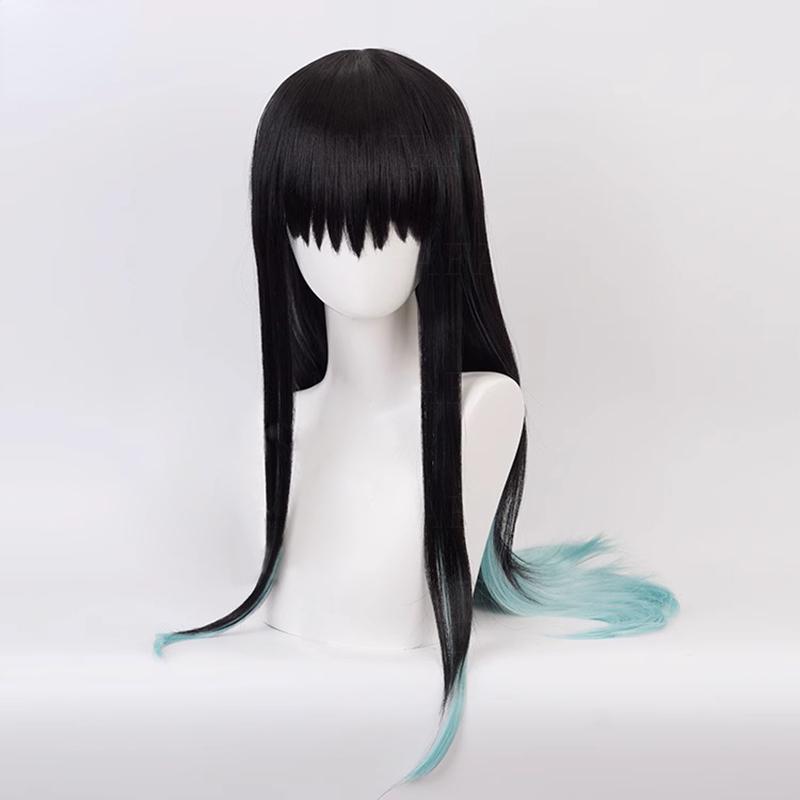 Anime Tokitou Muichirou Cosplay Wig Muichiro Tokito Wig Heat Resistant Synthetic Hair Wigs