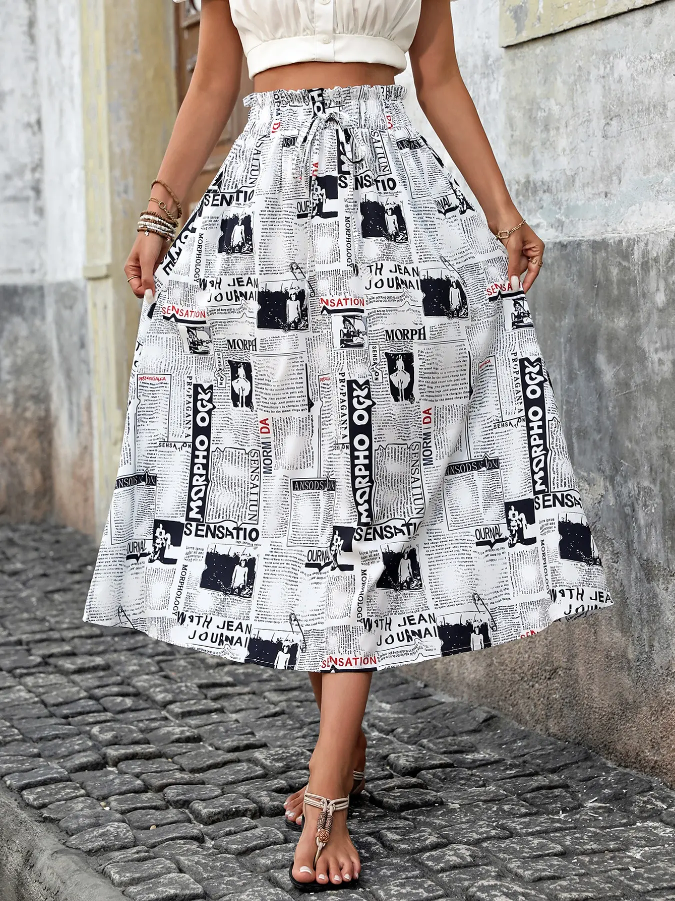 Lightweight Loose Bell Bottom Skirt, Women's Fashion Mid-Length Dress, Comfortable and Stylish Design, Perfect for Casual Wear, Halloween Style, High Waist