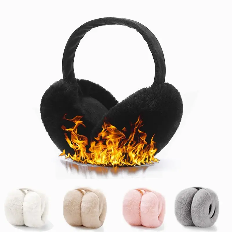 Earmuffs Ear Warmers for Women, Winter Fur Adjustable Foldable Ear Muffs, Cozy and Stylish Gift Idea for Cold Weather