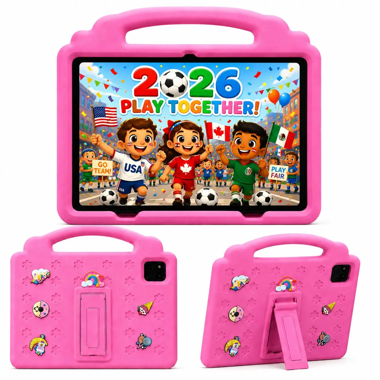 10.1 Inch Kids Tablet, 3gb RAM 32GB ROM, Android 12, Dual Camera, Kid-Proof Case with Handle, WiFi Rechargeable Learning Tablet for Toddlers