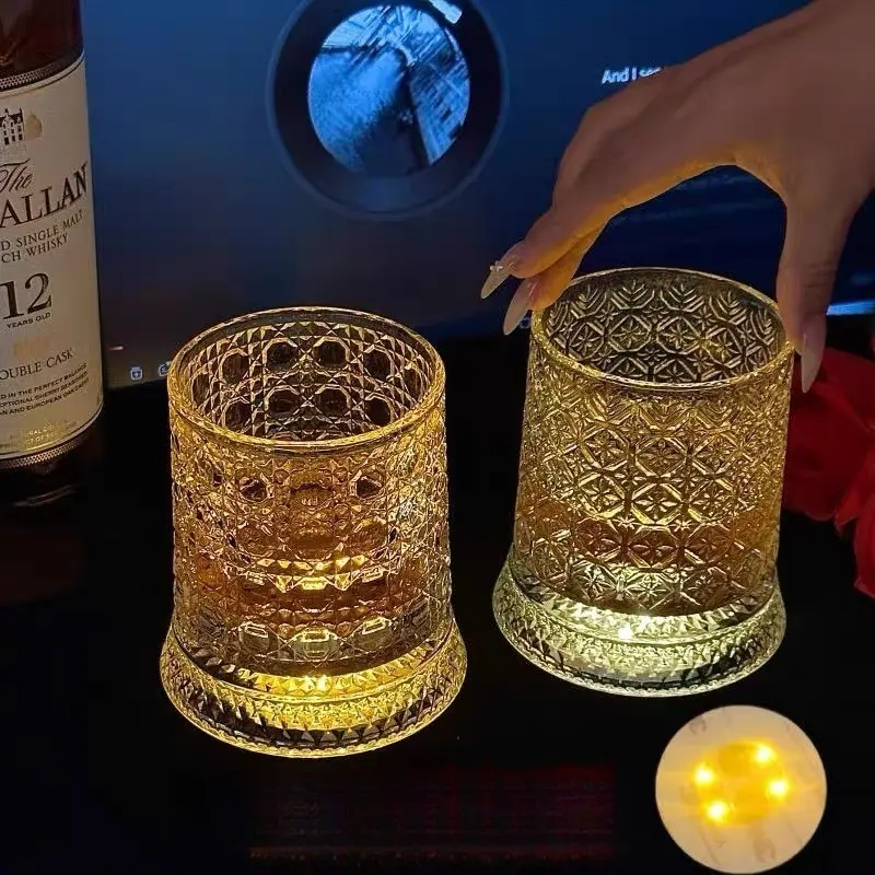 Stress Relief Rotating Whiskey Glass Set, Spin Your Whiskey Glass Instantly, Relaxing Drinkware for Stress Reduction, Perfect for Relaxation, Spinning Glass Cup, Whiskey Cups