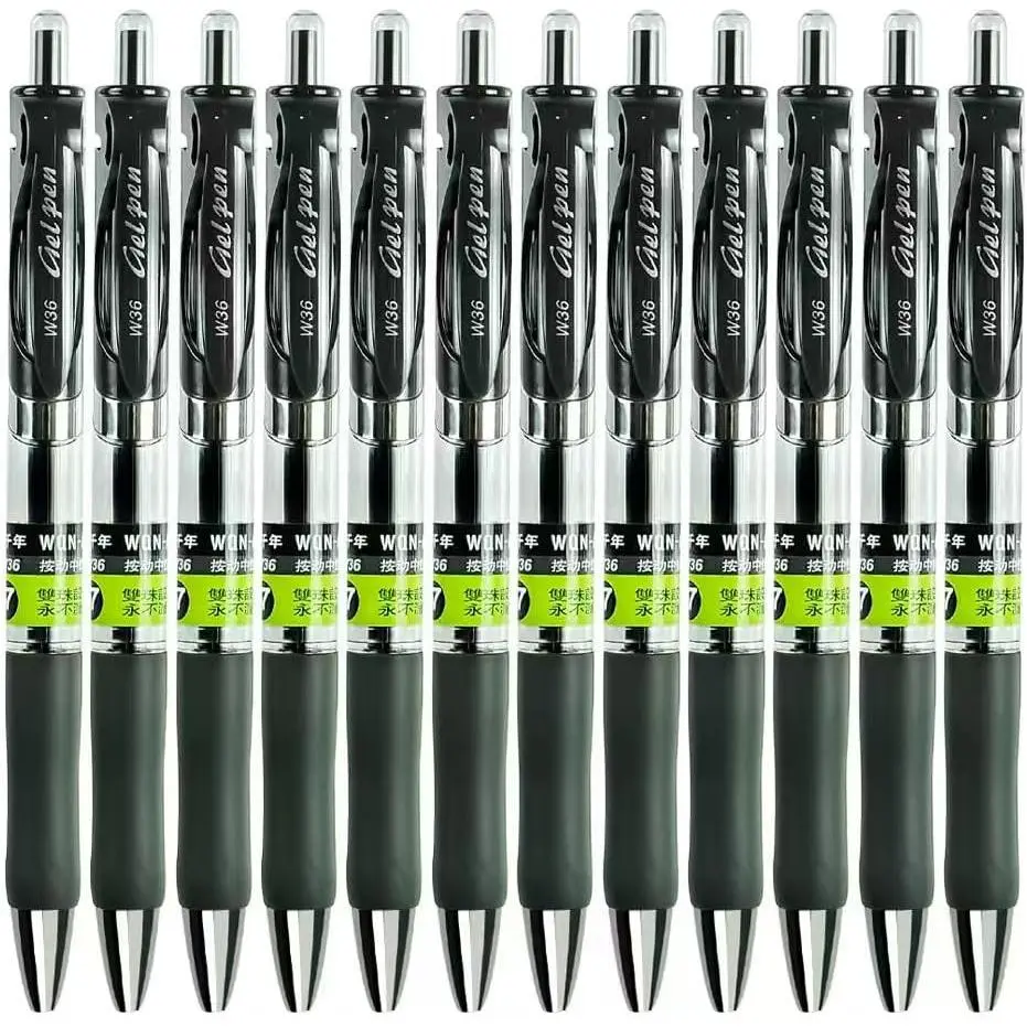 12 Pack Gel Pens, Smooth Quick-Drying Ink Pens for Women Men, 0.7mm -point Ballpoint Pens for Writing, Journaling, Office, School,  & Work Supplies(Black).