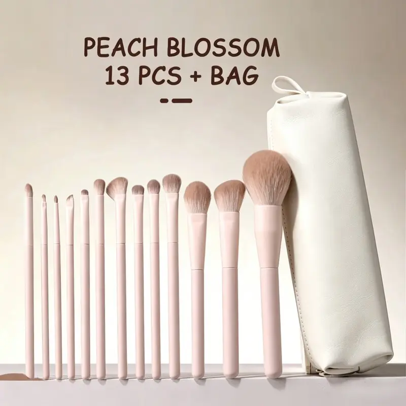 13-Piece Makeup Brush Set, Soft Fiber Bristles, Non-Irritating, Eye Shadow, Blush, Contour Brushes, Face Makeup Brush, Makeup Brush Tool, Complete Cosmetic Kit