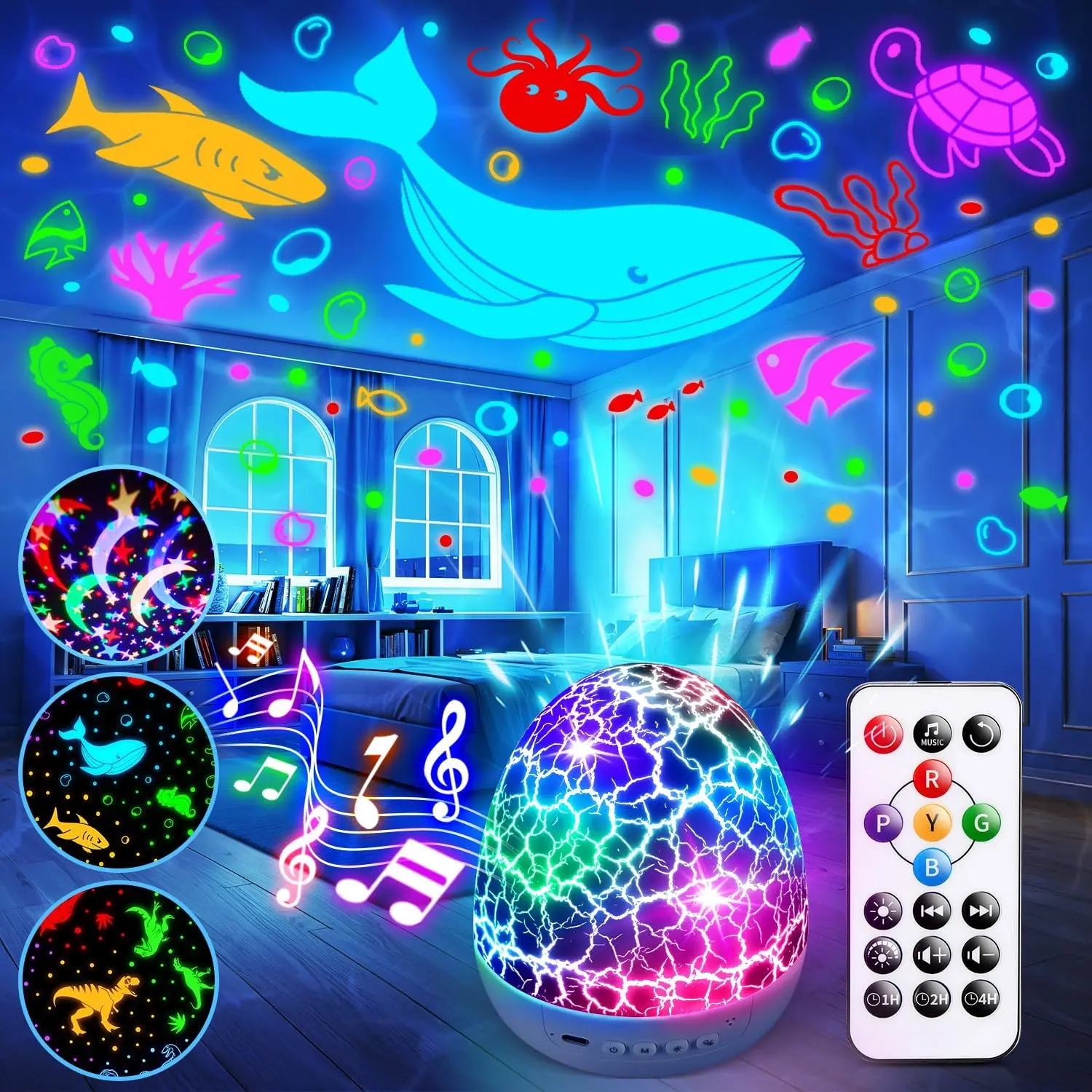 Sensory Lights Baby Sound Machine Night Light Projector Sensory Toys for Kids with Autism Toys for Boys 3-10 | 15 White Noise 3D Films 31Colors Night Light for Kids, Fidget Toys for Kidsfidget toys