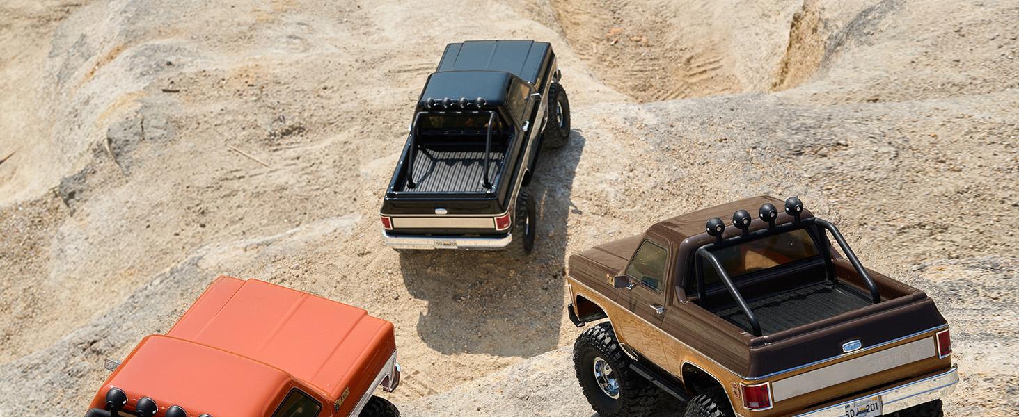 FMS 1/10 RC Crawler FCX10 Chevy K5 Blazer RS RC Car Officially Licensed Car Model RC Pickup Truck Hobby RC Offroad Rock Truck DIG/4WD/FWD 11CH 2.4GHz Remote Control Car for Adults Included (RS does not come with Charger and battery)