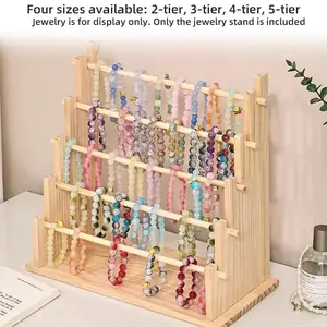 New Desktop Jewelry Stand, Durable Wooden Accessory Storage Box Organizer, Elegant Jewelry Organizer for Necklaces, Bracelets, Watches, Multi-Functional Display Rack