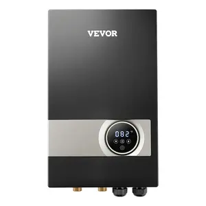 【DealsForYouDays】VEVOR Tankless Electric Water Heater, 27kW Instant Hot Water Heater Under Sink, On Demand for Bathroom, Kitchen, Office with LCD Touch Screen, Child Security Lock, Space-Saving, 240V Black