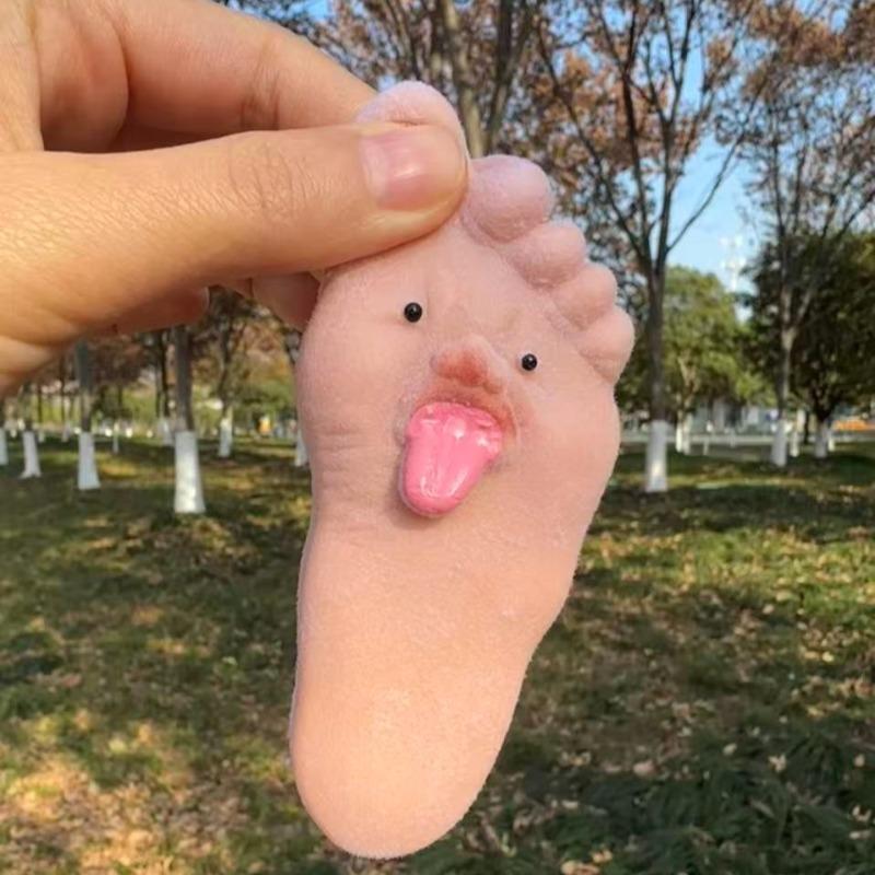 Funny Tongue Sticking Big Feet Squeeze Toys Novel Soft Silicone Fidget Toy Soft Slow Rebound Fun Expression Toy Weird Gifts