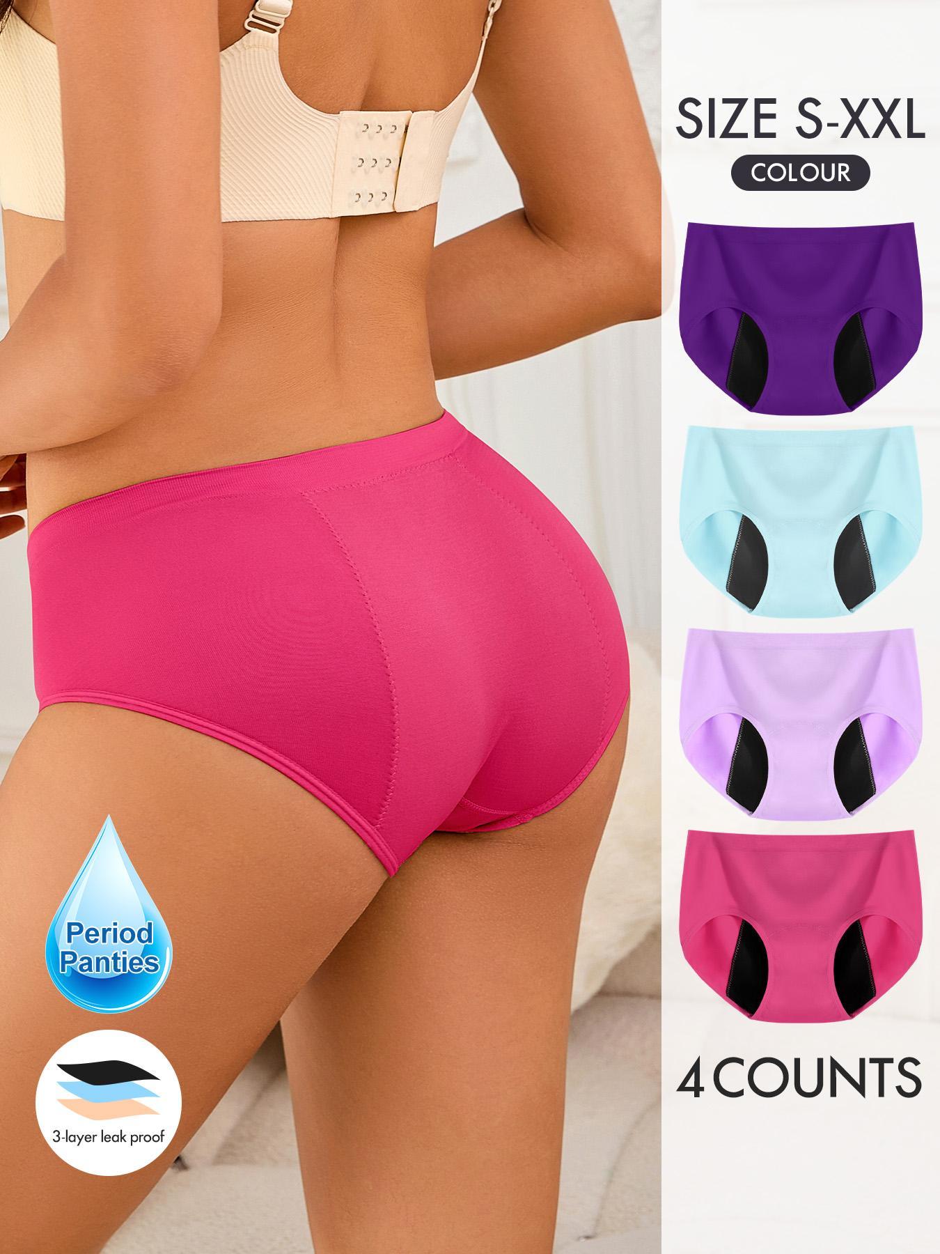 Women's Colorblock Seamless Period Panty, Soft Comfy Breathable Leakproof Knicker for Daily Wear for Women, Seamless Panties Set