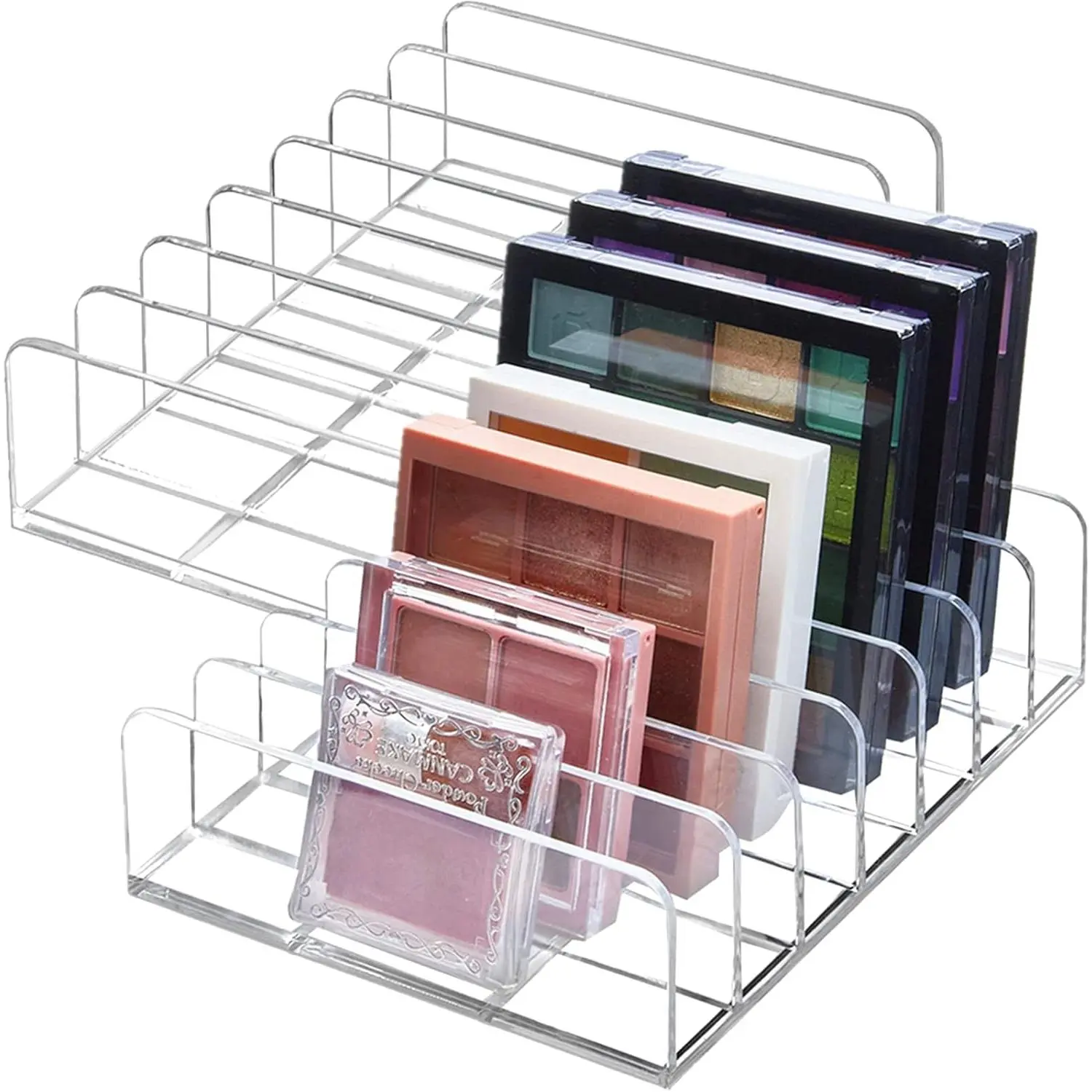 2 Pack  Eyeshadow  Makeup Organizer | 7-Section Makeup  Organizer,  Display Storage Holder for Eyeshadow Palettes, Blush Contour Kits, Sunglasses