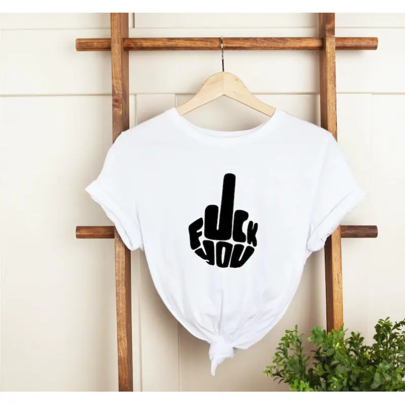 Men's Middle Finger Casual Streetwear T-Shirt - Funny Sarcastic Meme Top, Pairable with Bubble Joggers, Novelty