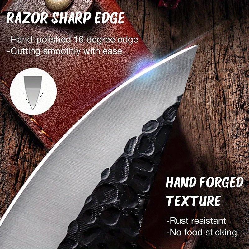 Portable black kitchen Knife Cutting Meat Boning and Peeling Knife Small Curved Knife Killing Fish Pig Sheep Cutting Pork Fruit Knife Barbecue Knife
