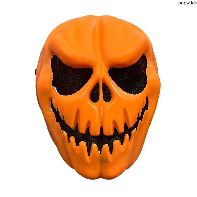 Halloween Plastic Full Face Mask Pumpkin Skeleton Ghost Face Devil Head Cover Scary Prank Toy Horror Party Cosplay Prop Holiday Dress Up Decor Supplies