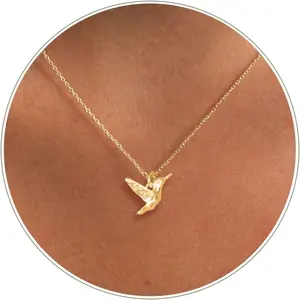 14K Gold Plated Necklaces for Women - Dainty Butterfly, Star of David, Moon and Star, Sun, Lotus, Infinity, Hummingbird, Bee,Boots,Chill,Sunflower Pendant Designs - Elegant Jewelry for Women