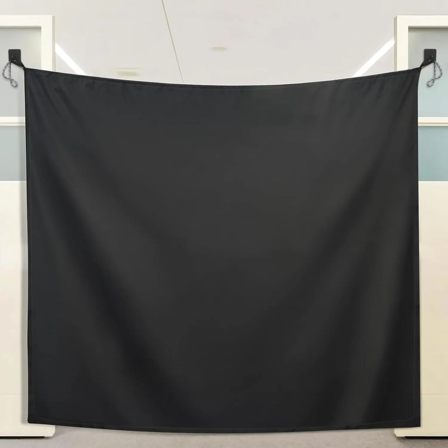 78x53 In Blackout Window Cover, 420D Anti Light Blinds with Self-Hook Curtain, Office Cubicle Room Divider Door Partition, Waterproof Indoor Bedroom Privacy Curtain