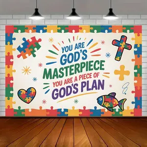 Heavenly Faith Scene Backdrop Banner Spiritual Glow Style Tapestry Wall Hanging Photography Background Polyester Fiber for Family Party Wedding Ceremony Memorial Decor