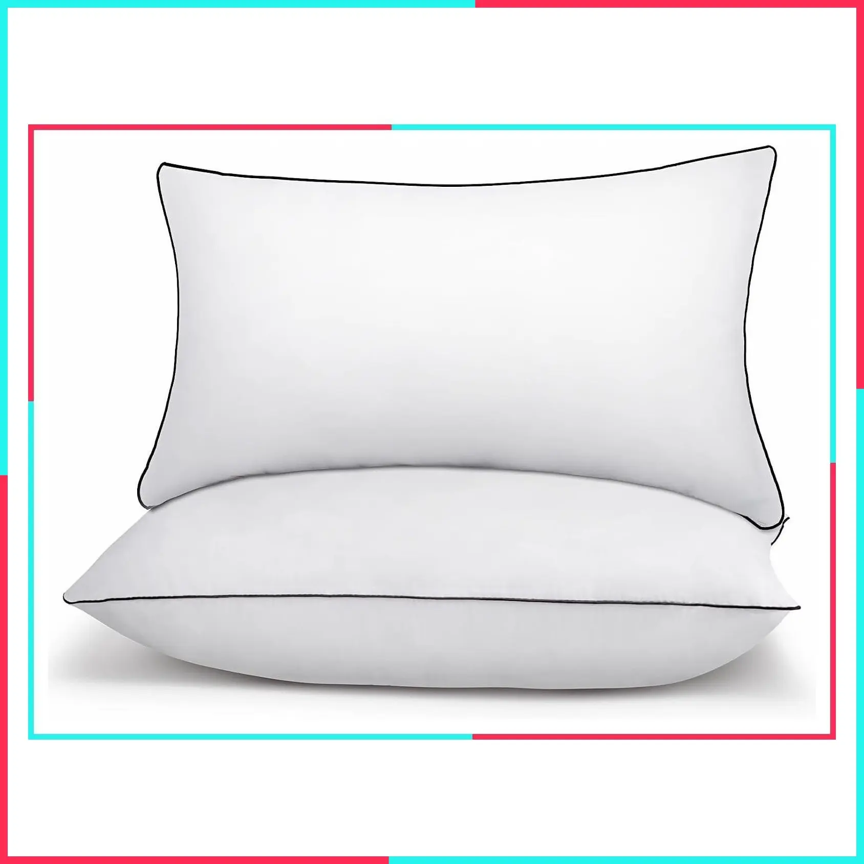 Set of 2 Standard Size Bed Pillows, Supportive Plush Fill Inserts, Breathable Comfort, Easy Fluffing, 20 x 26 Inches