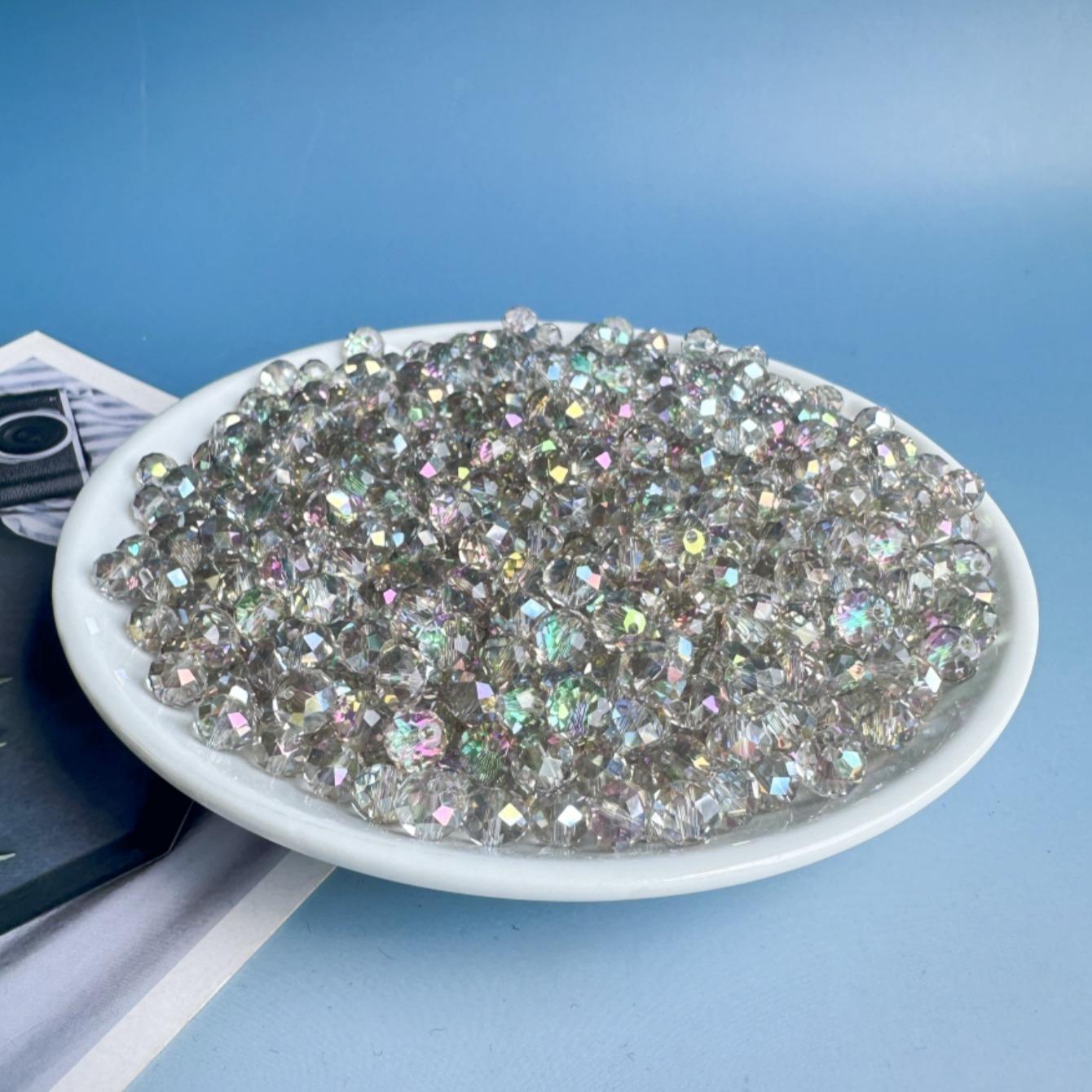 8mm Glass Bead, 100pcs/set Transparent High Gloss Bead, DIY Jewelry Making Supplies for Necklace Bracelet Earrings Pendant, Crafts