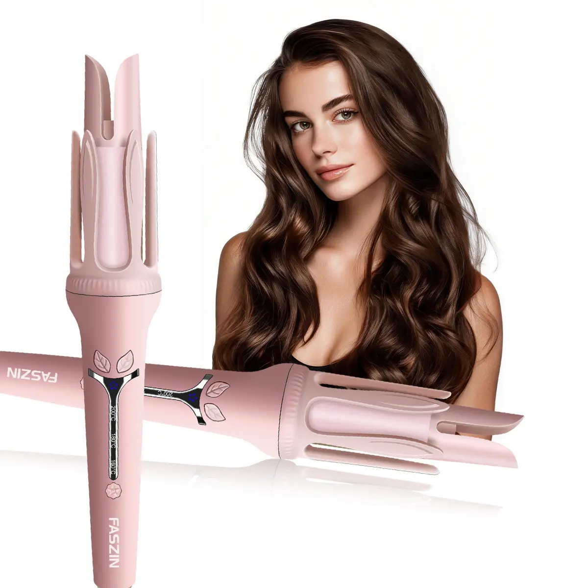 Faszin New Automatic Hair Curling Iron, Negative Ion Automatic Hair Curler, 32 mm/1.26 in Curling Stick, Rotating Hair Curl Wand for Women, 3 Adjustable Temperature Modes, Ceramic Curling Irons, Hair Styler, Hair Styling Tools for Home