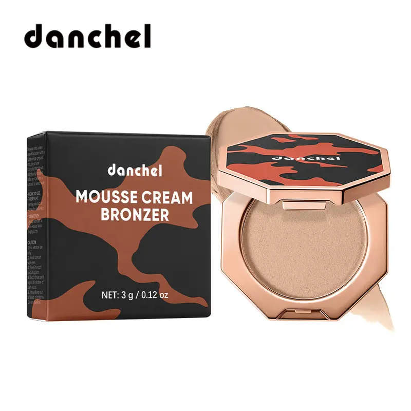 danchel Mousse Cream Bronzer Powder, Buttery Texture For Seamless Blending & Facial Sculpting, Waterproof Sweatproof Long Lasting Longwearing Bronzing Powder, 8 Shades For All Skin Tones Natural Matte Contour Powder