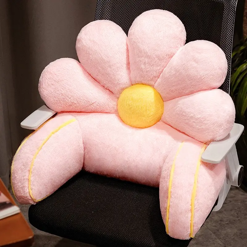 Cute Daisy Waist Cushion, Waist Wedge Bolster, Ergonomic Support Design, Breathable Adjustable Fabric, Universal Decor for Reading Sofa Bed Chair