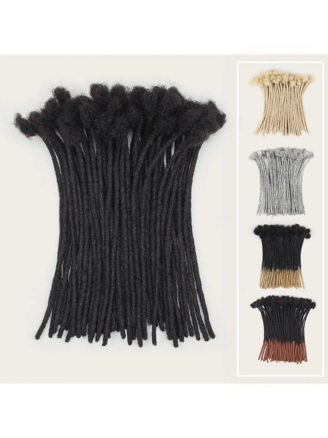 Dreadlock Extension Human Hair 8inch 0.6cm Width 100% Permanent Huamn Hair Loc Extension Can Be Dyed Bleached Curled Handmade Loc Extension for Men Women (40 Strands Natual Black)