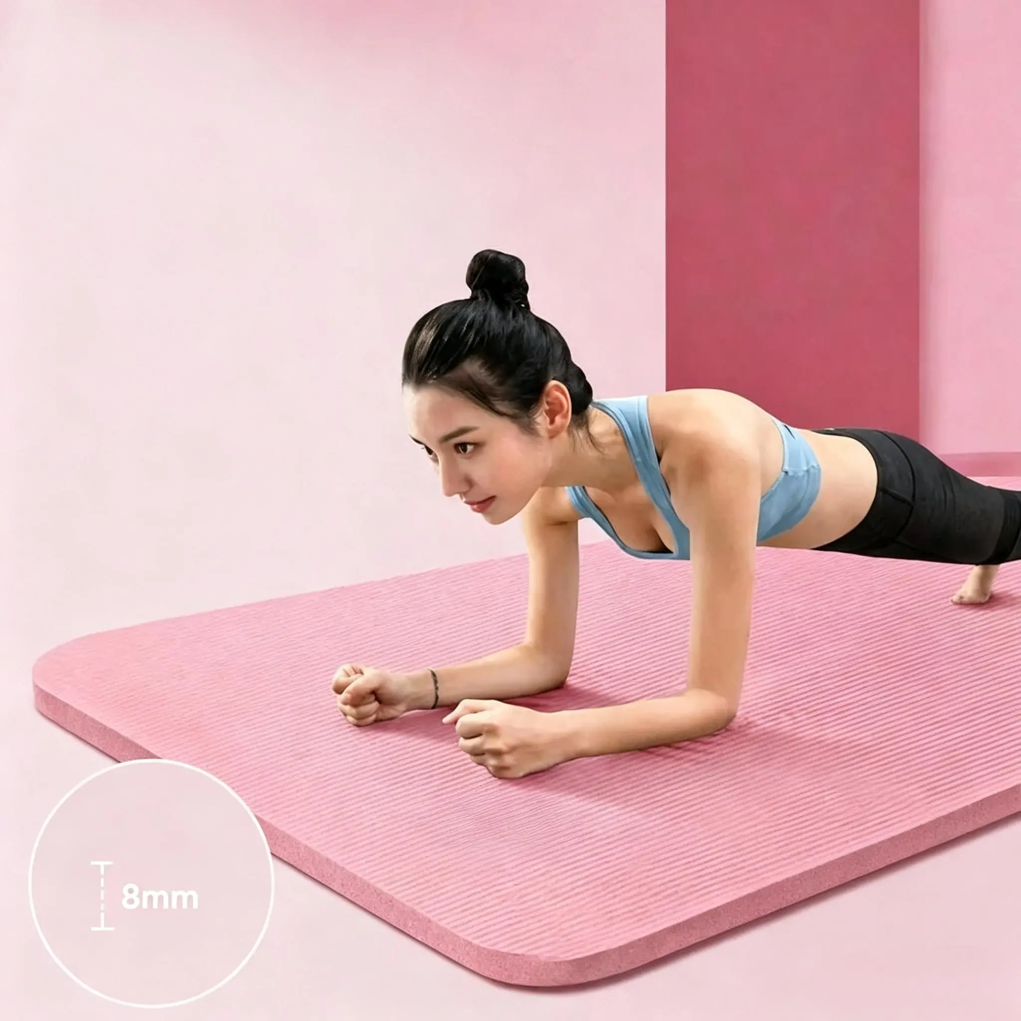 Yoga Mat 183x61cm Non Slip Exercise Mat for Pilates Workout, Extra Long Large Cushioned Fitness Mat for Women Men, High Density Anti Tear Gym Mat for Home Floor Stretching, Yoga Accessories for Beginner
