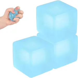 Ice Cube Stress Ball, 2026 New Squishy Stress Ice Cube Fidget Toys, Stress Relief Toys Squeeze Toys for Adults(3PCS-Blue)