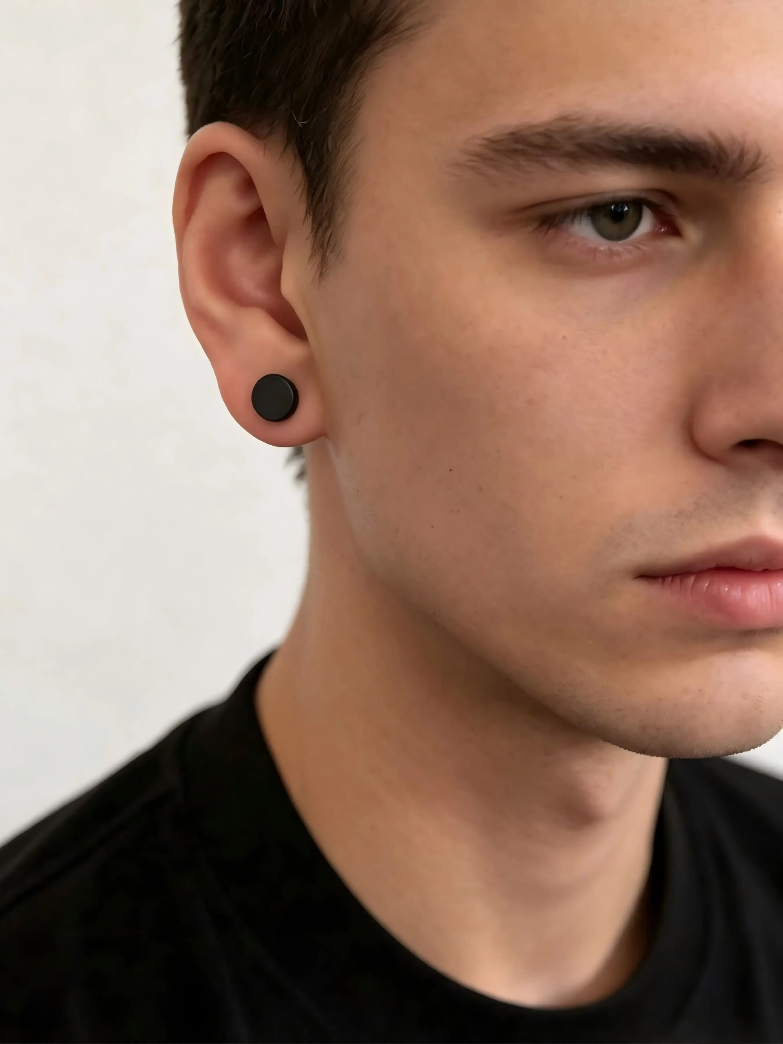 Round Stainless Steel Ear Cuffs, Pain-Free No-Piercing Jewelry, Unisex Hip-Hop Fashion, All-Season Accessory, Perfect Gift