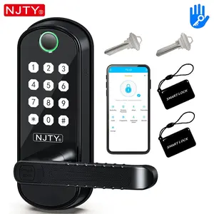 1pc Smart Lock Fingerprint Door Lock, 6-In-1 Biometric Lock with Keyboard, APP Control, Key, NFC, Password, Auto Lock, Smart Door Locks, Includes 2 Ic Cards
