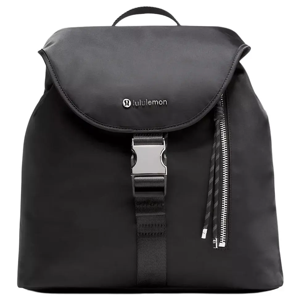 Lululemon Women's 10L Recycled Nylon Drawstring Bucket Backpack - Small Women's Backpack, Black Carry-All, 3-in-1 Foldable Casual Bag, Small Backpack Women, Black Backpacks