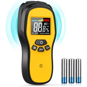 Pinless Digital Moisture Meter, Wood Moisture Detector for Lumber Drywall Firewood Masonry Woodworking Plaster Floor Concrete Building, with LCD Display & Sound Alarm