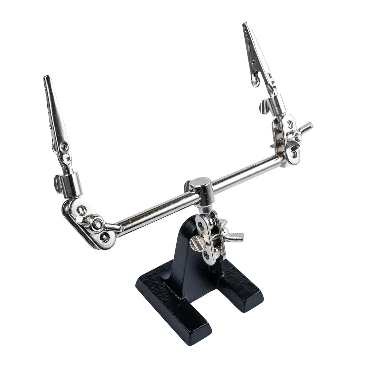 Helping Hands Soldering Aid Third Hand Tool Model 900-015 - 2 Alligator Style Metal Clips, Adjustable Arms, Several Points of Adjustments, Weighted Base - for Electronics Assembly Repair - Item Package Dimension: 5.0" L x 3.5" W x 2.5" H Inches