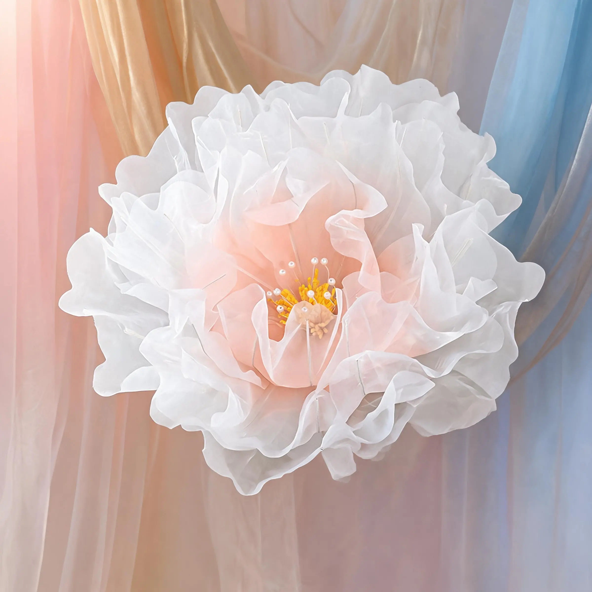Large Artificial Peony Flower, Decorative Faux Flower, European Style Wedding Sign-In Background, Realistic Paeonia Decor, Outdoor Garden, Home Stage Props
