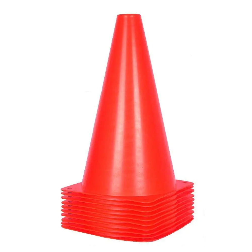 9 inch Traffic Cones, Plastic Sport Cones, Red Soccer Training Cones for Outdoor Activity & Festive Events (Sets of 10/15/ 20)