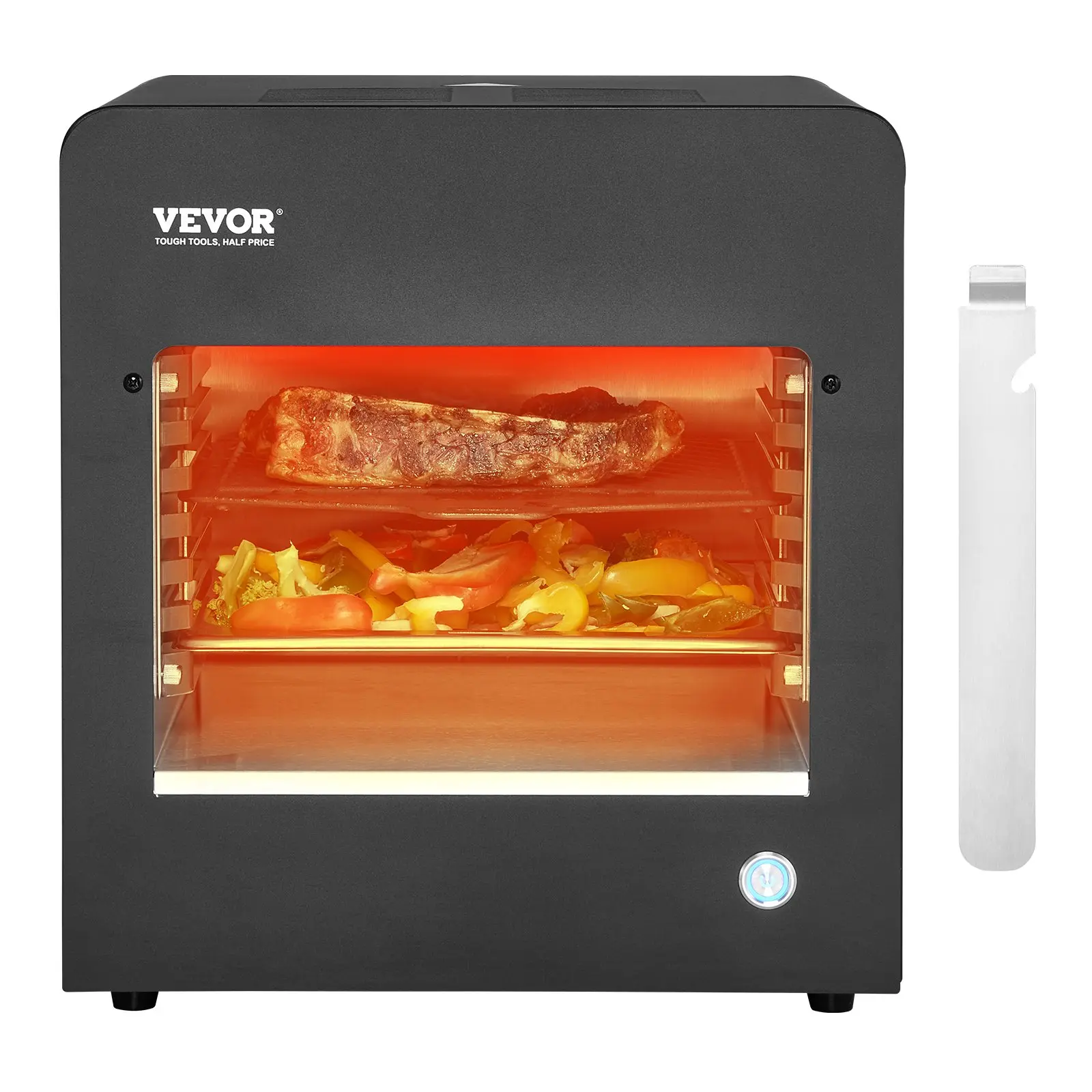 Electric Steak Grill, 1800W Smokeless Infrared Electric Broiler, 1450F Stainless Steel Steak Cooker with 6-Tier Adjustable Rack, Electric Infrared Grill for BBQ, Toast, Grill, Indoor