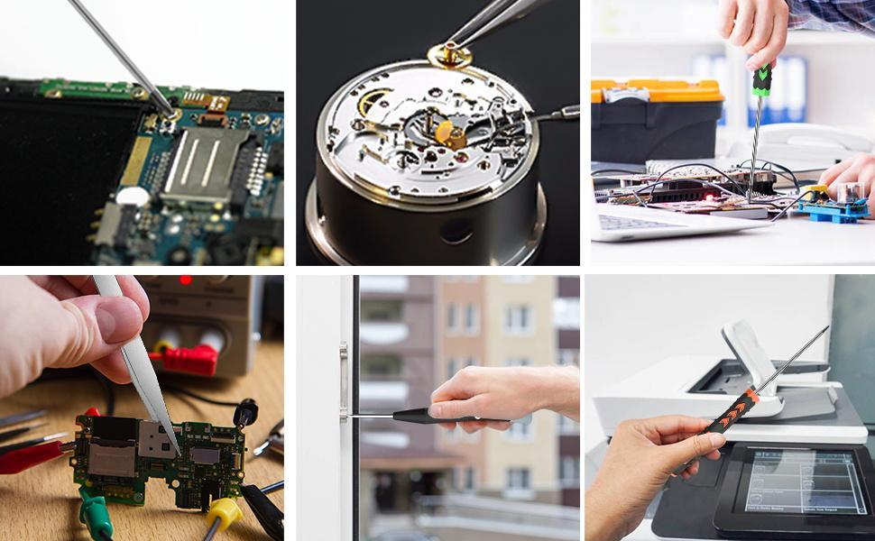 Screwdriver Set, 12 Pcs Small Screwdriver Set with Flathead Phillips Pentalobe Screwdriver In Different Sizes for iPhone PC Laptop Eyeglass Jewelry Watch