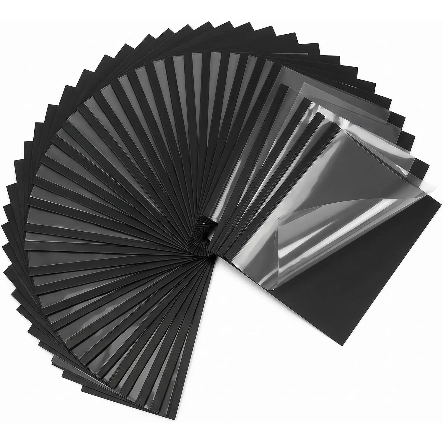 50 Pack Letter Size Thermal Binding Covers 1/4 Inch Spine for 36-50 Sheets, Clear PET Front Black Cardstock Back, Presentation Report Covers for Thermal Binding Machines for Office School