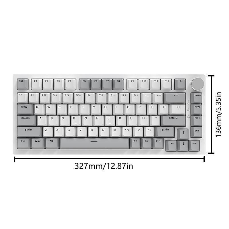 AJAZZ AK820 Wired Mechanical Gaming Keyboard, 75% Layout 82-Key Hot-Swappable Design with Metal Volume Knob, Gasket Structure and 5-Layer Filled PBT Keycaps, Ergonomic Keyboard for Esports & Office Use, Mechanical Keyboards #GLOBAL PICKS