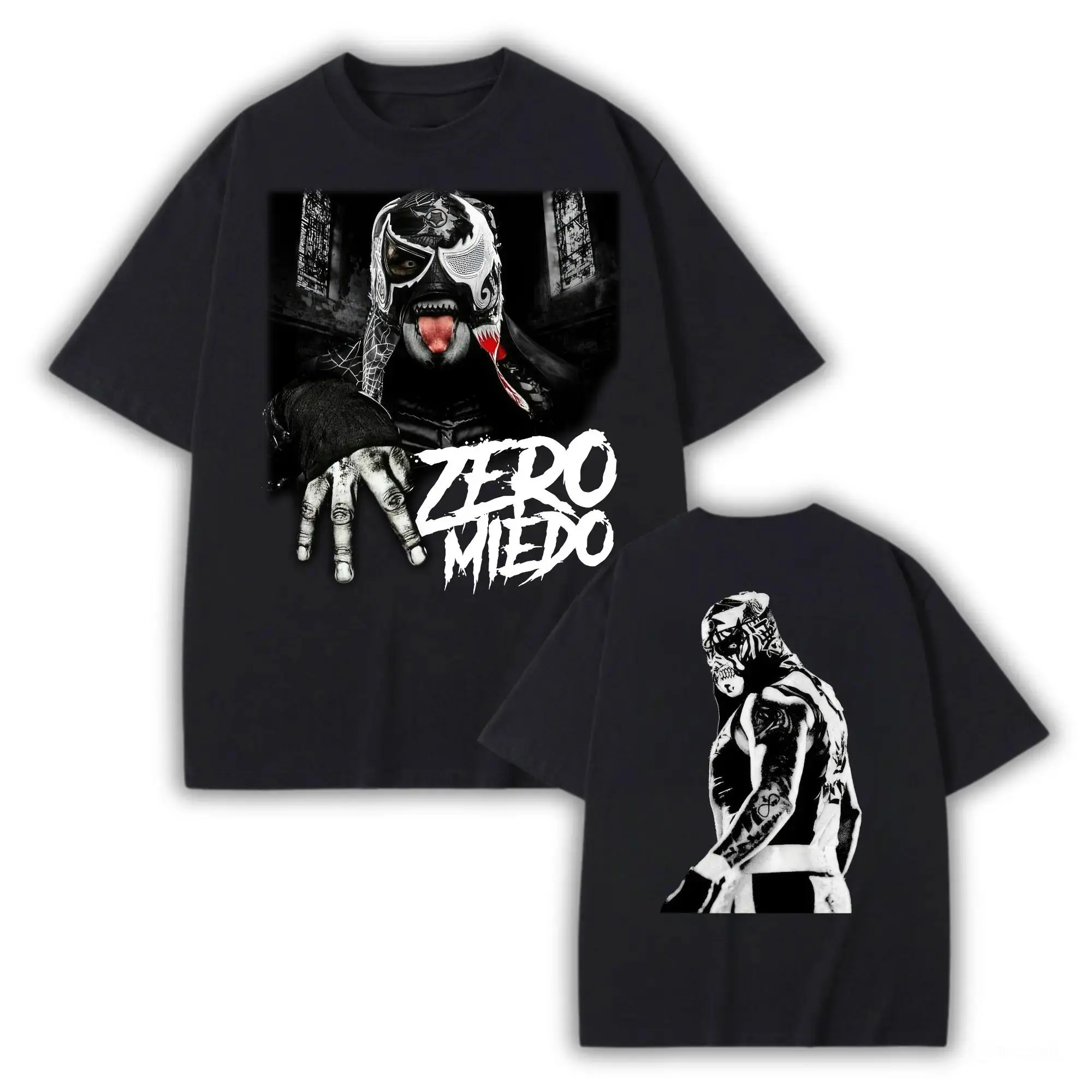Pentagon Jr Luchador Soft Round Neck T-Shirt - Unisex Menswear Streetwear Short-Sleeve Crew Neck Mexican Wrestling Tee, Gym Apparel for Lucha Libre Fans
