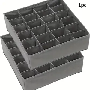 1 piece of 24 grid fabric foldable storage box, wardrobe underwear, socks, ties, partitioned storage artifact, bedroom wardrobe, grid sorting storage box